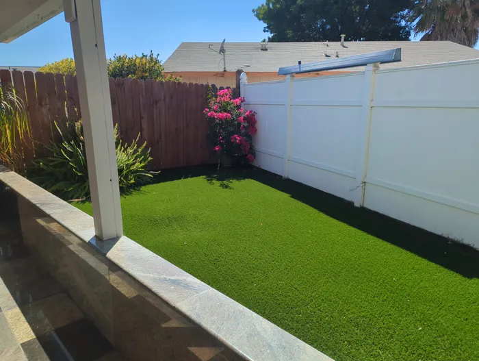 Faux-grass outdoor area